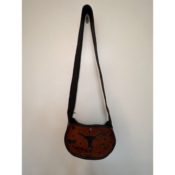 NEW Handmade Dyed Cowhide Leather Cossbody Purse Steer Cow Western Texas Univ - Picture 14 of 14